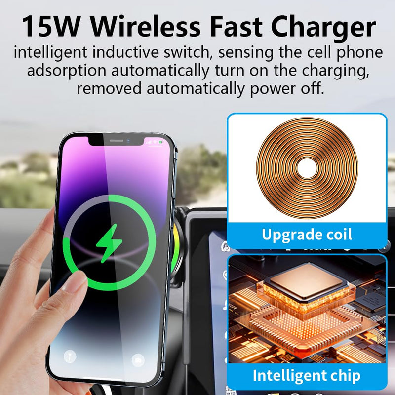 Magsafe Car Magnetic Phone Mount for Nissan Rogue 2021-2026 and Altima 2019-2026 and Sentra 2020-2025【 8-inch Screen 】 Auto Accessories Best Cell Phones Holder Fast 15W Wireless Charger Stand