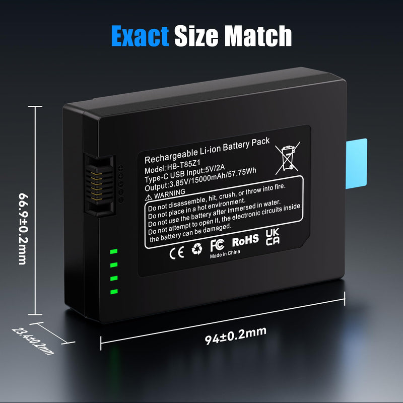Fulpower 15000mAh Replacement Battery for eufy FamiLock S3 Max,S3 | 3.85V Li-ion, ultra-long standby, LED indicator, fireproof PC case, multi-protection, USB-C cable, eufy battery replacement