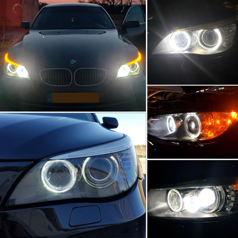 H8 LED Angel Eyes Halo Bulb Light Compatible for BMW E90 E92 E70 E71 E82 E89 M6 1 3 5 Series X5 X6 Z4, 6000K Xenon 120W White Lamps Marker Lights H8-12SMD