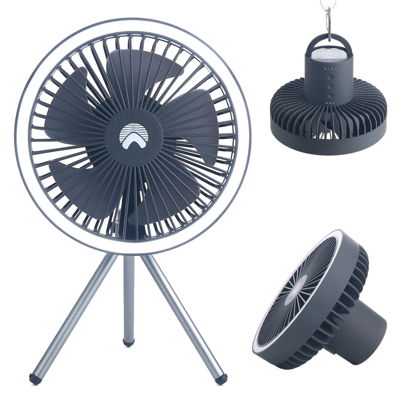 AYL 5400mAh Portable Fan Rechargeable, Extendable Tripod Clip On Fan, Battery Operated Desk Fan, USB Fan, Quiet Battery Powered Personal Fan for Bedroom, Office Desk, Gym Treadmill, Golf Cart, Gray