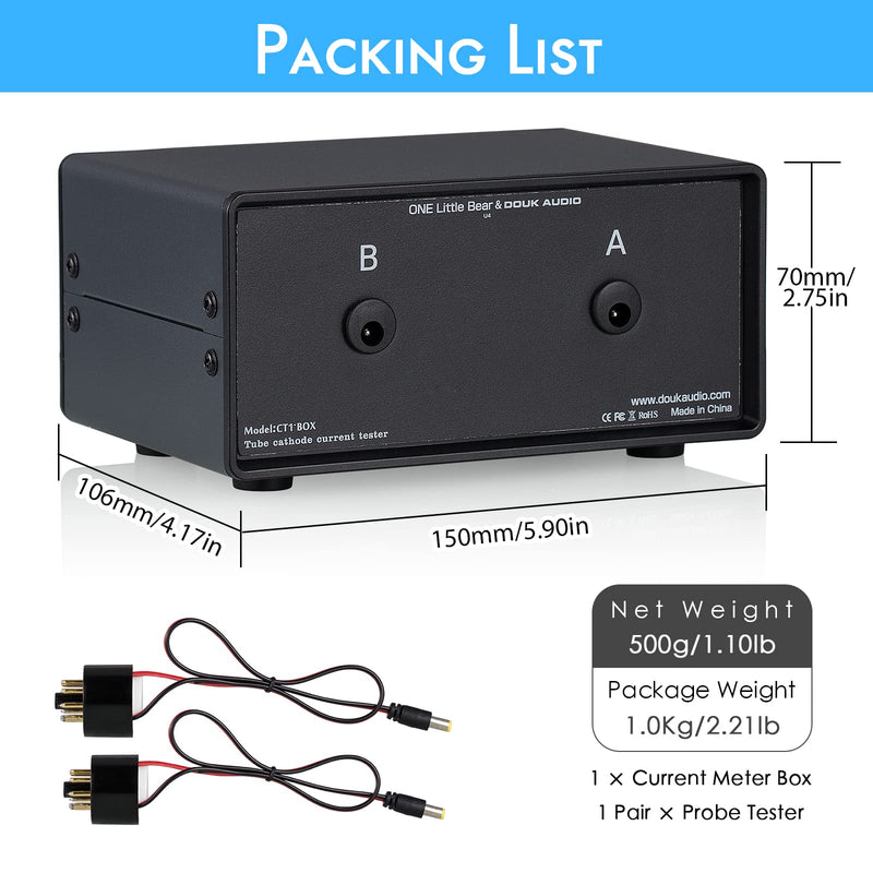 Nobsound 8-Pin Dual Bias Current Probes Tester Meter for EL34 KT88 6L6 6V6 6550 Vacuum Tube Amp Amplifier (2*Meter + 2*CT1-C, Cathode Current PRO Version)