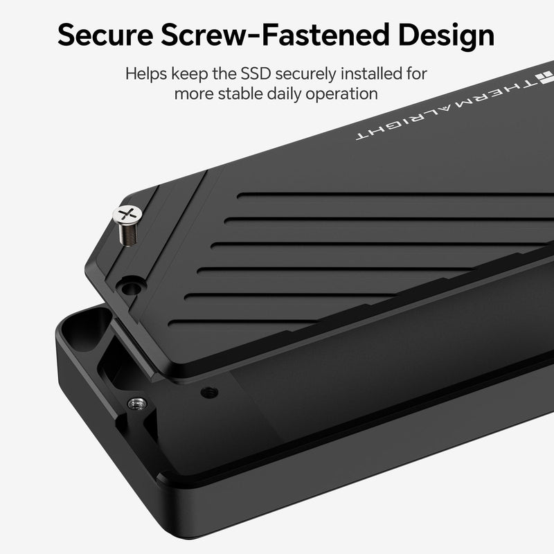 Thermalright HR-EP101 M.2 NVMe SSD Enclosure, 10Gbps USB-C | Pocket-size 10Gbps USB-C M.2 NVMe enclosure for 2230/2242 SSDs, with aluminum body, lanyard cutout, and 1-year warranty