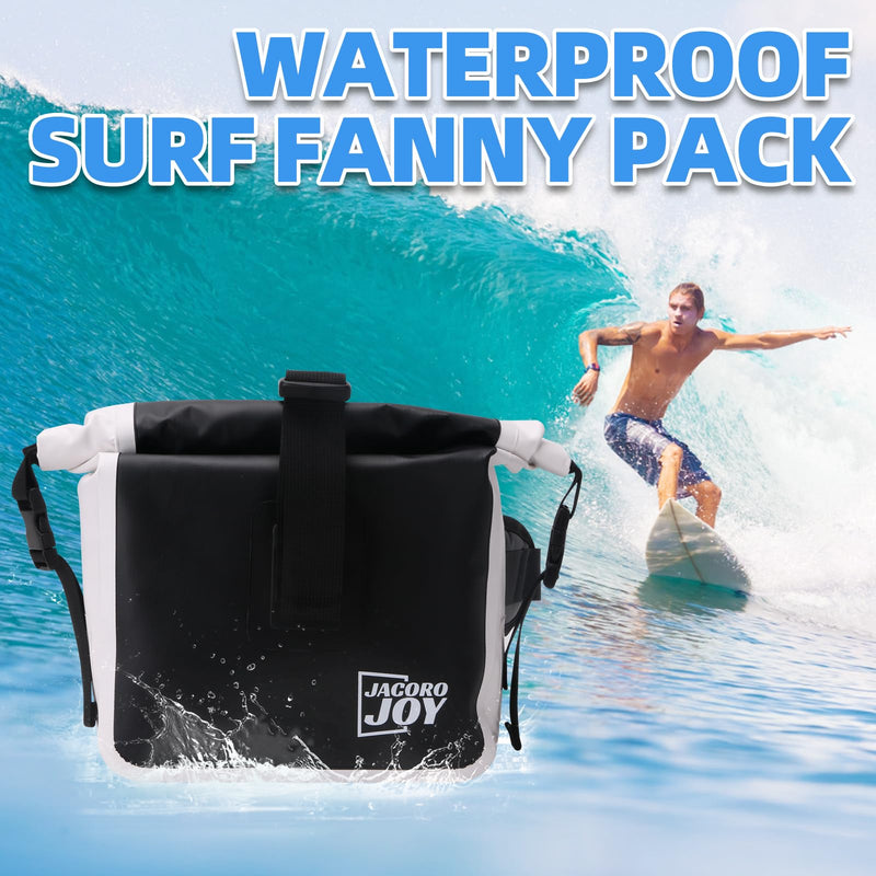 Waterproof Fanny Pack, Floating Dry Bag Pouch with Adjustable Waist Strap Large Capacity, Waterproof Waist Bag for Kayaking Boating Fishing Cycling Beach (Black) Black