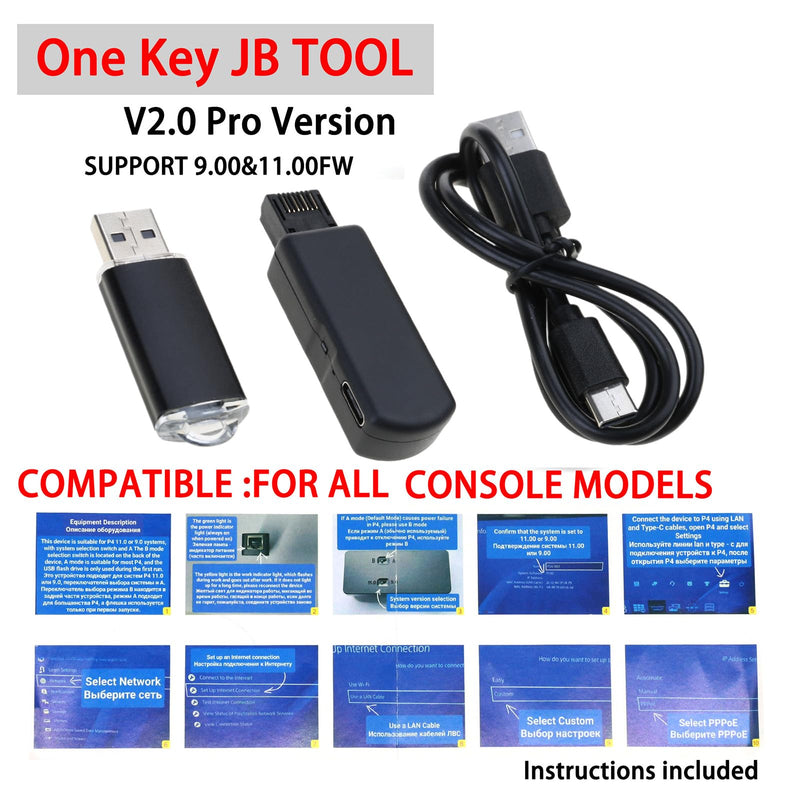 Game Consoles Updated Device Tool Set USB Adapter Dongle with Ethernet Cable for P4 9.0 to 11.0