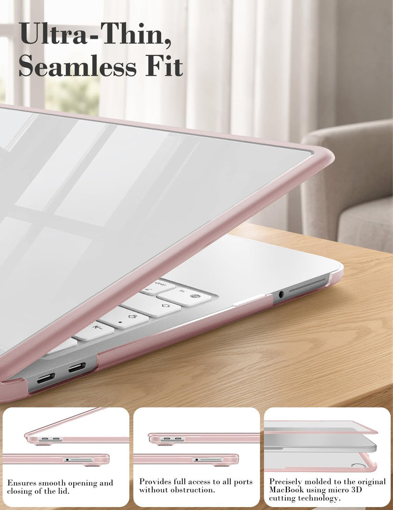 iCasso MacBook Neo Case 13 inch with A18 Pro Chip 2026 A3404 Blush Pink | MacBook Neo Minimalist Case, Anti-Scratch & Crack & Fingerprint with Keyboard Skin & Screen Protector, for Work Study Travel