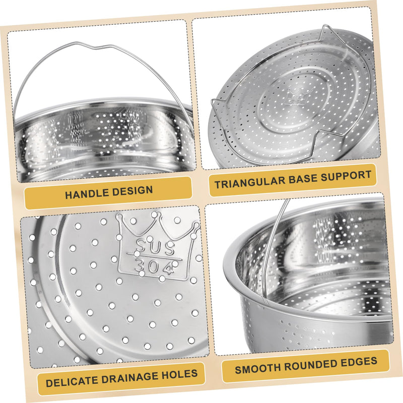 DOITOOL Stainless Steel Steamer Basket for Pot, 8.65inch/22cm Vegetable Steamer Basket Insert Steaming Rack with Handle, Vegetables Fruit Strainers and Colanders for Home Kitchen Cooking 21.5X21.5X9CM