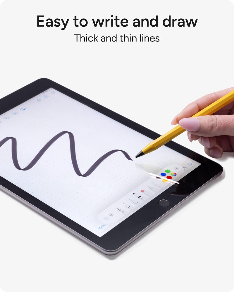 ZAGG Oxford Stylus for iPad Pro 11/13 M4 M5, iPad Air 11/13 M2 M3 M4, iPad 10/9/8/7/6th Gen/A16, Mini 6/5 A17 Pro—Pencil with Palm Rejection, Tilt Sensitivity, & Fidget Clicker Gen 3 Yellow