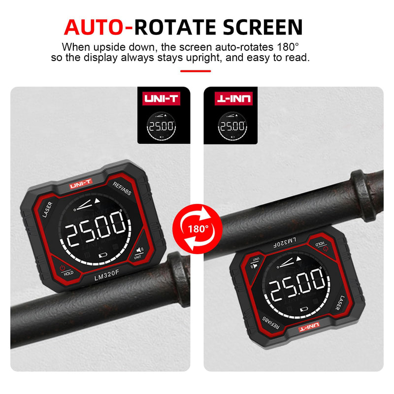 Digital Angle Finder Gauge 3 Laser Level UNI-T Magnetic Inclinometer 1000mA 3 Laser Line + 4-Side Magnets - LM320F