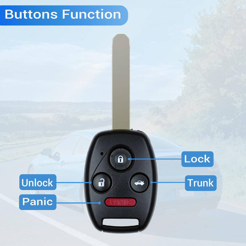 Key Fob Fits for Honda Accord 2003 2004 2005 2006 2007 OUCG8D-380H-A, 2Pcs | Car Keyless Entry Remote Control