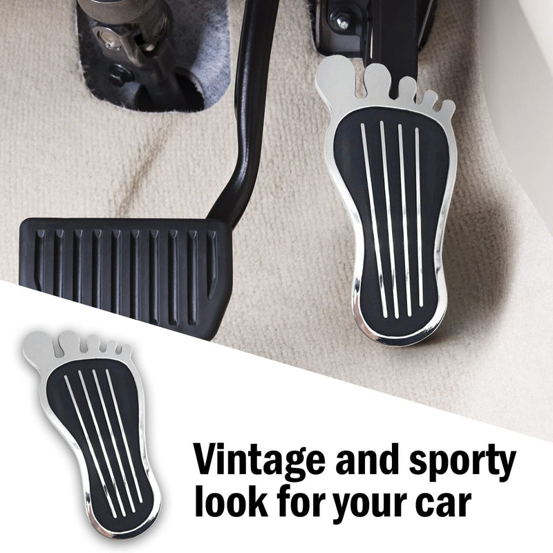 Pedal Pad-Style Cover - No Drilling Anti-Slip Aluminum Brake and Accelerator Pedal Covers - Hot Rod Rat Chrome Custom Gas Pedal Pad Cover Accessories