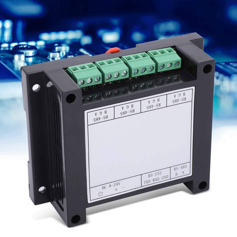 4‑Channel Industrial Grade Repeater, 9-24V 0.5-1.2W RS485 Hub with Built‑in DC/DC Isolated Power Supply Module Photoelectric Isolation Repeater for Long‑Term Stable