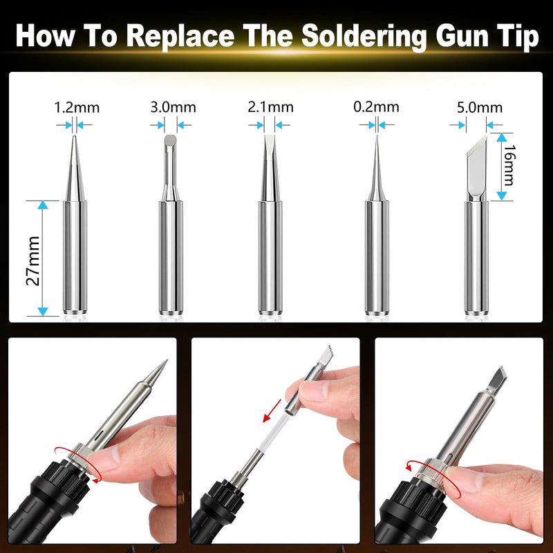 Cordless Soldering Iron Kit for Dewalt 20v 60v Battery,90W LED Digital Solder Iron Soldering Gun with 5pcs Tips,0.04” Solder Wire for any Hobby Enthusiast (Battery not included) For Dewalt Battery