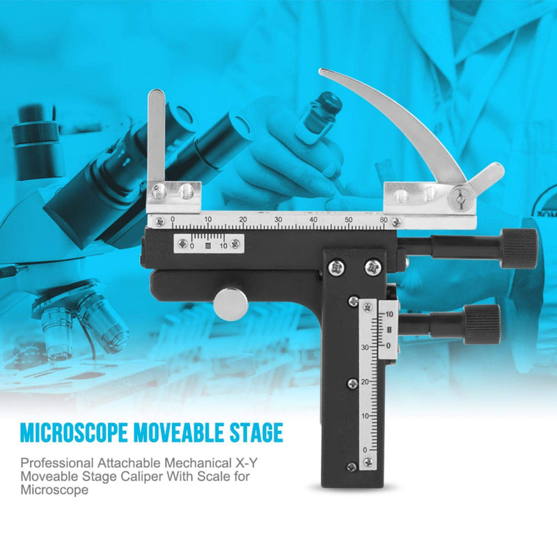 Microscope Calipers Professional Attachable Mechanical X-Y Moveable Stage Caliper High Precision with Scale for Microscope Microscope Stage Clips x-y Stage Digitala bromsok
