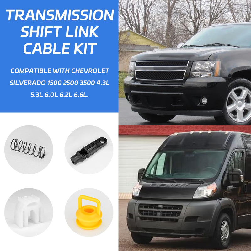 Shifter Cable Linkage Bushing Repair Kit, Transmission Shift Cable 14104 15276979 52855956AG Compatible with Chevy Silverado 1500 2500 3500 Buick Cadillac GMC JP RAM Dodge (2004-2020)Accessories Yellow