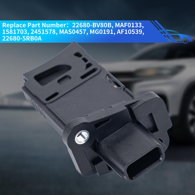 Rldym Mass Air Flow Sensor MAF Sensor 22680-BV80B for 2.5L Nissan Altima Juke Versa 1.6L Maxima Pathfinder 3.5L Rogue Rogue Sport 2.0L 2.5L Sentra 1.6L 1.8L 2015-2017