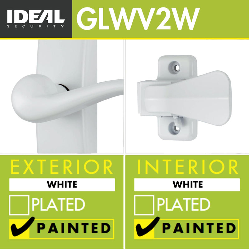 Ideal Security 9GL Bundle Standard Storm Door Closer with GL Lever Handle Set, Adjustable Speed, Smooth Closing for Lightweight to Medium Doors, White