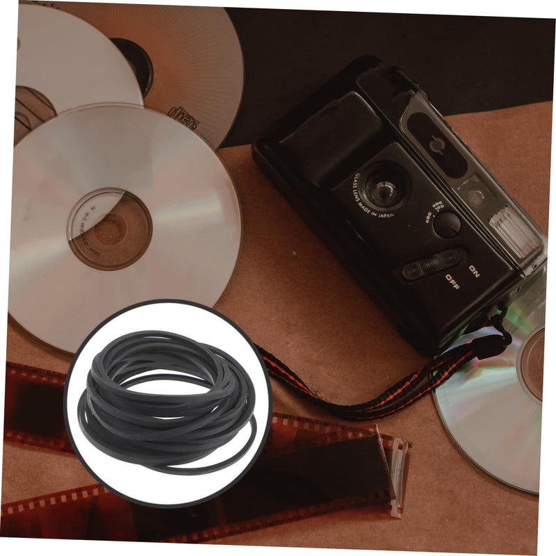 20pcs Recorder Karate Belts Recorder Belts Music Cassette Tape Player Belts Cassette Player Belts Cassette Deck Belts Cassette Recorder Repair Leash Rubber with Music Logger 6.7x6.7cm Black