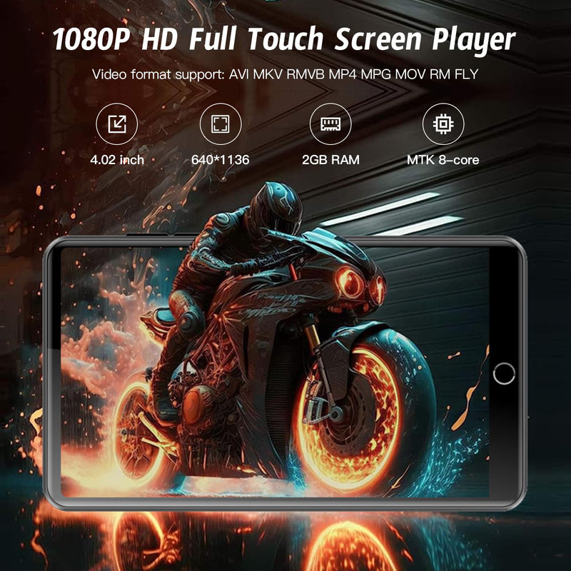 80GB MP3 Player with 13MP Camera, 4.02" Android MP4 Player with WiFi and Bluetooth, Music Player for Kids with Speakers, Music Player with Spotify, YouTube and Play Store Black
