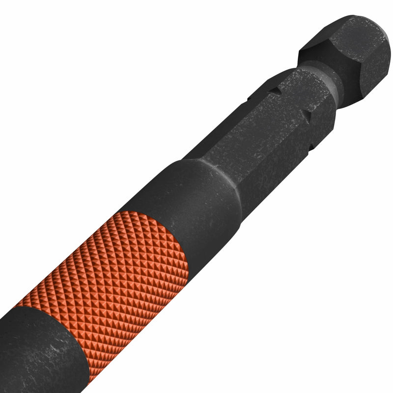 Klein Tools 65038A Impact Socket Extension Set 4-Piece, 6-Inch Extension Bars, Knurled Grip, High-Visibility, Two 3/8-Inch and Two 1/2-Inch Square Drives