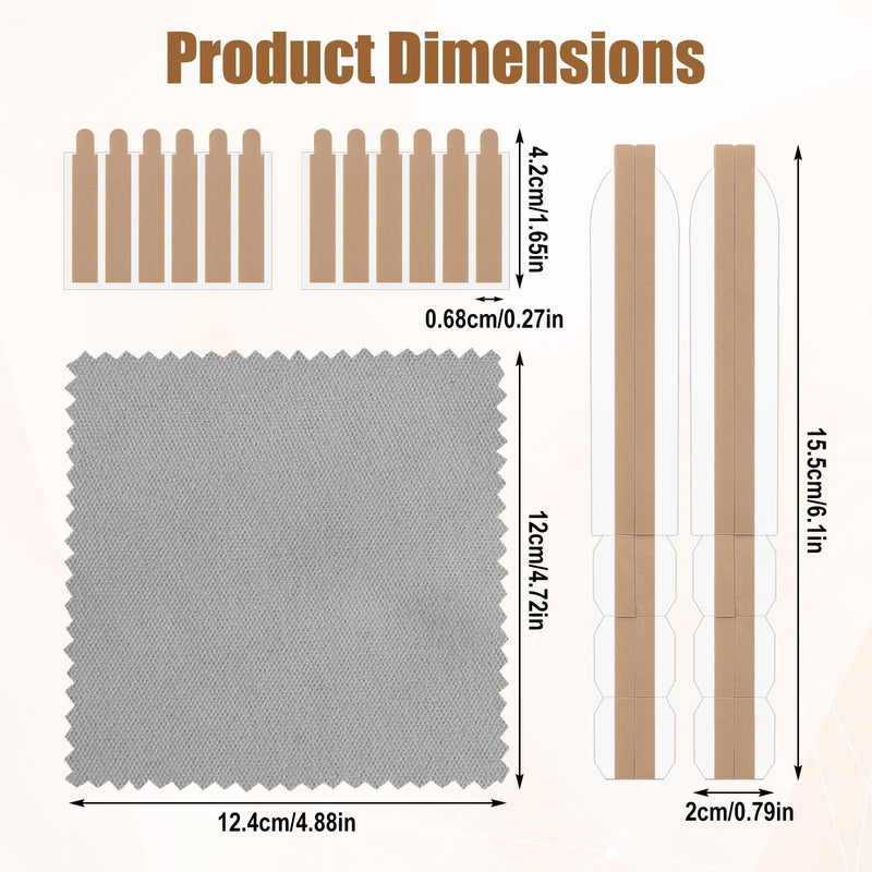 12pcs Privacy Screen Adhesive Strips and 2pcs Plastic Slide Mount Tabs for Computer Monitor, Laptop Privacy Screen Protector Replacement Kit with Microfiber Cloth for Easy Installation