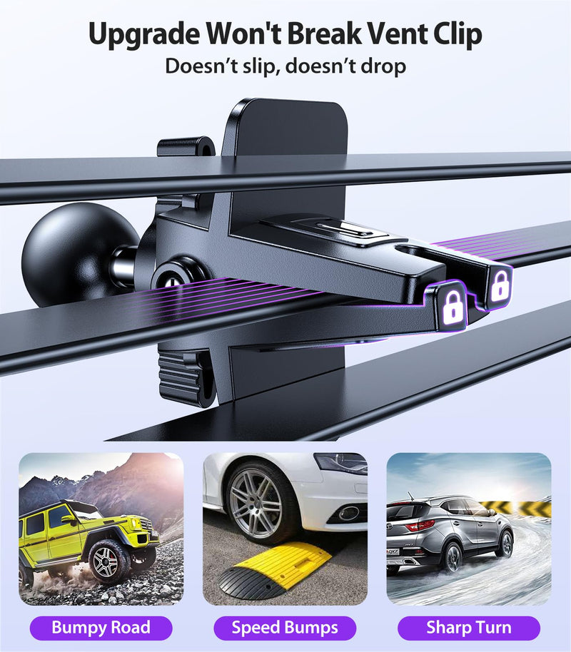 VICSEED for MagSafe Car Mount [Strongest Magnet Power] Car Phone Holder | Magnetic Phone Holder for Car Vent 360 Adjustable Magnetic Phone Mount for iPhone 17 Pro Max 16 15 14 13 12 Plus Mini Purple