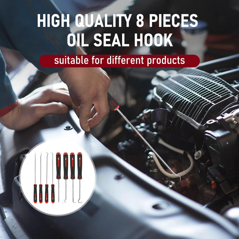 8 Pieces Pick Set, Pick Tool, Precision Automotive Hook Sleeve for Automotive Oil Seals, Automotive Tools, Lock Keys, Oil Seal O-Rings, Locksmith Sets, Pick, Remove Electronic Repair