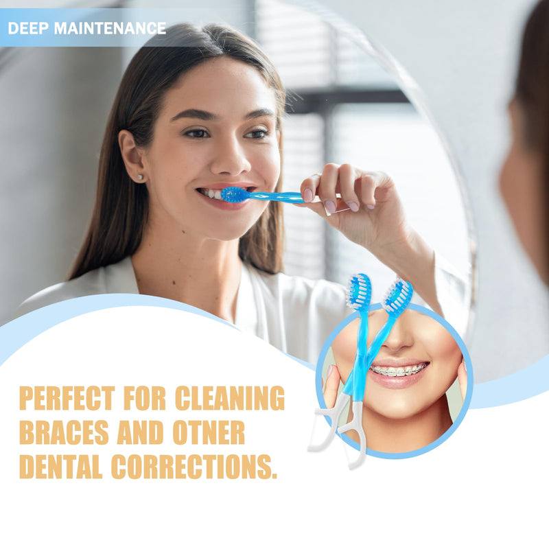 40 Individually Packaged Disposable Travel Toothbrushes with Fresh Beads, 5-in-1 Convenient Mini Disposable Toothbrush (Toothbrush + Fresh Beads + Tongue Scraper + Dental Floss + Pick) 1 Count (Pack of 40)