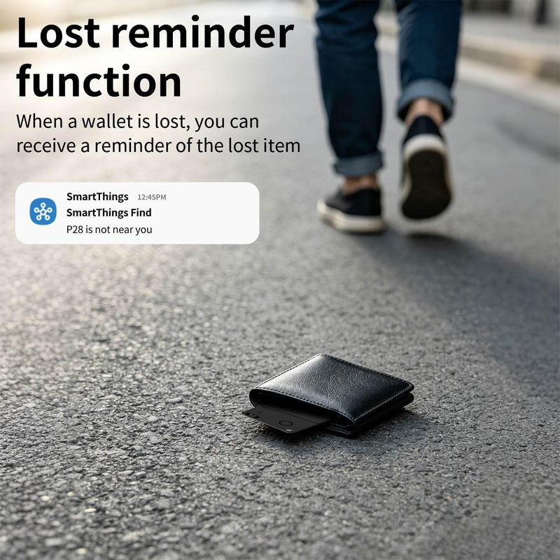 2026 Slim Wallet Tracker Card PRO, Only for Samsung SmartThing | 0.07in Ultra-Thin Credit, Wireless Charge,Samsung certified, 7 Day Location History, Waterproof, for Wallet Luggage Passport 1 Pack