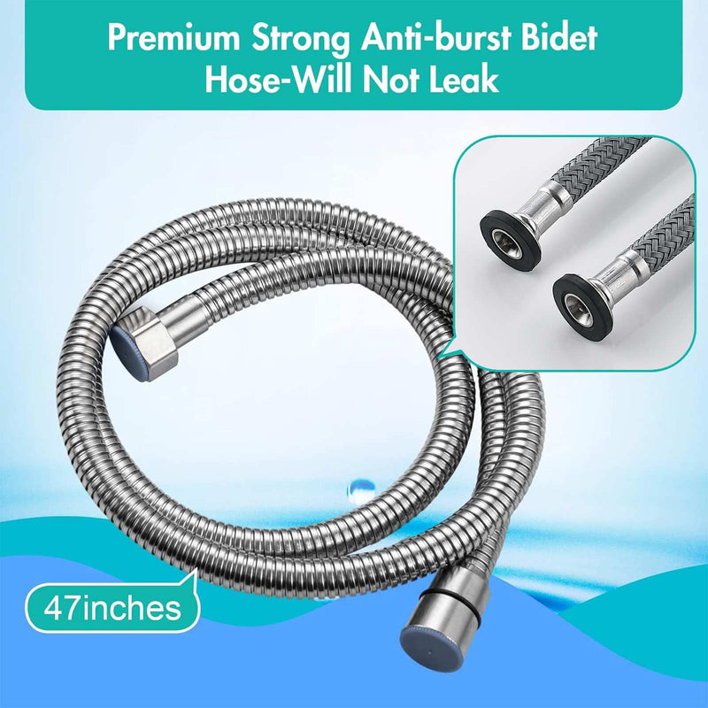 BARROCK Bidet Sprayer for Toilet, Handheld Jet Spray for Existing Toilets with Bidet Hose, Adjustable Water Pressure Muslim Shower, Stainless Steel Cloth Diaper/Feminine Wash Sprayer Brushed Nickel 1