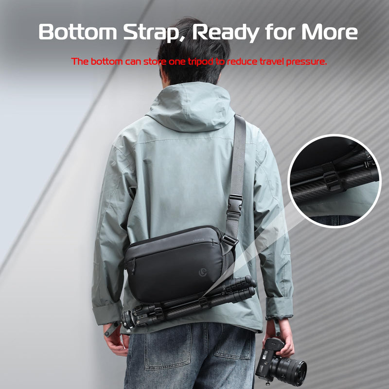 ULANZI 10L Camera Sling Bag, Water-Resistant Camera Case with Tripod Holder | DSLR/SLR/Mirrorless Camera Bags Crossbody for Photographers Video Photo Live Travel Outdoor Work Photography Accessories