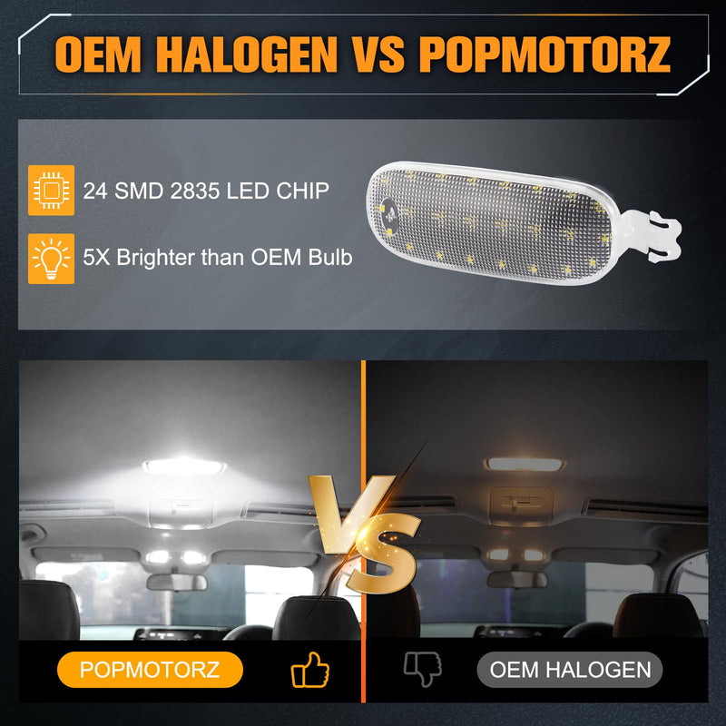 White LED Interior Roof Dome Lights Cover Overhead Console Reading Lamps Compatible with Dodge Ram 1500 2500 3500 4500 5500 Dakota J-e-e-p-Liberty Commander Clear Dome Lamp Lens Console