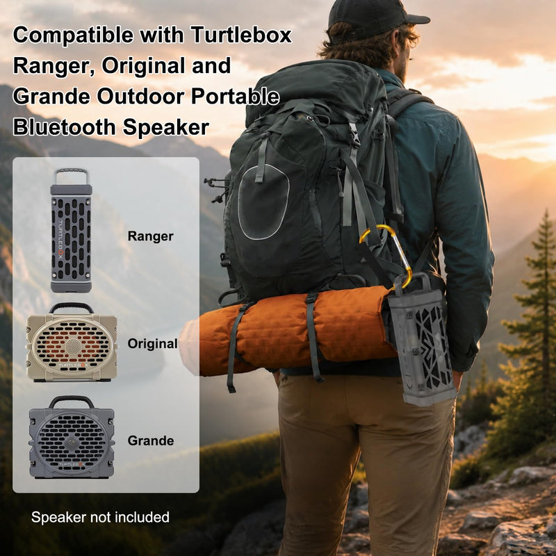 Carabiner Hook, Compatible with Turtlebox Ranger, Original and Grande Speaker, Lightweight Aluminum Material Clip Ultra-Strong Outdoor Speaker Attachment for Camping Travel Hiking Not for Climbing Golden