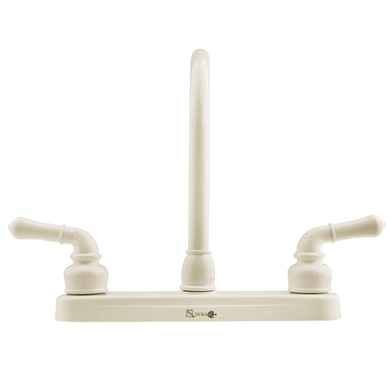 Dura Faucet DF-PK210C-BQ Hi-Rise RV Kitchen Sink Faucet with Classical Levers (Bisque Parchment) Bisque Parchment