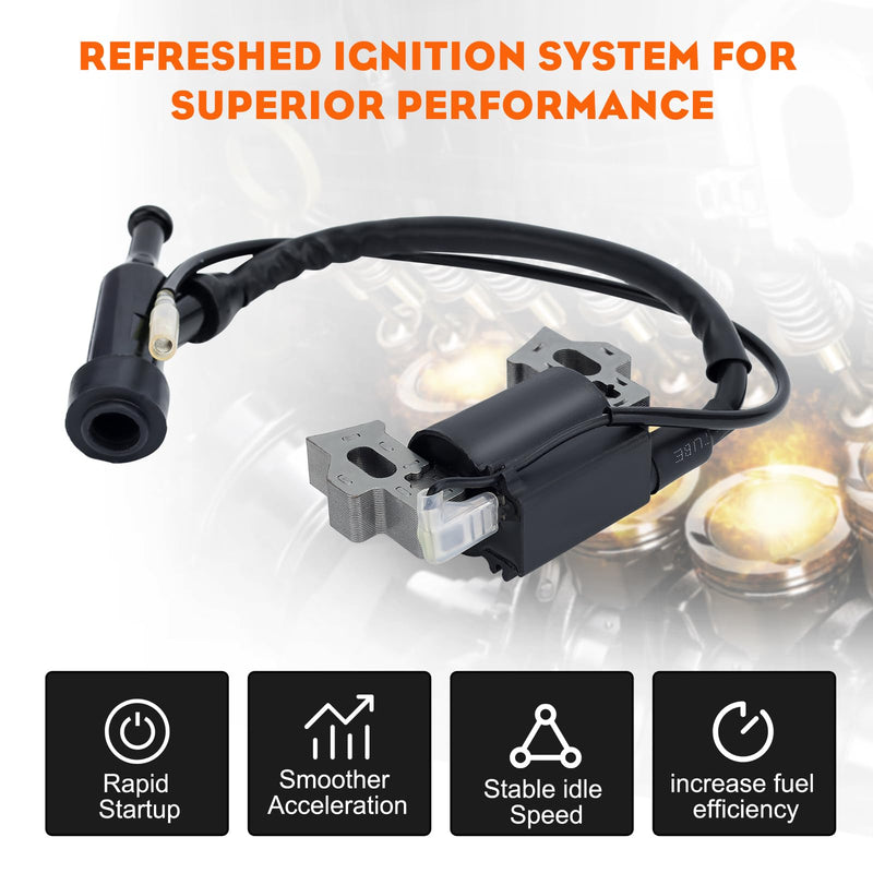 Hipa 212 Ignition Coil for Predator 212CC 224CC Honda GX160 GX120 GX140 GX200 5.5hp 6.5hp Coleman BT200X CT200U CT200U-EX 196CC Engine Replaces 30500-ZE1-073