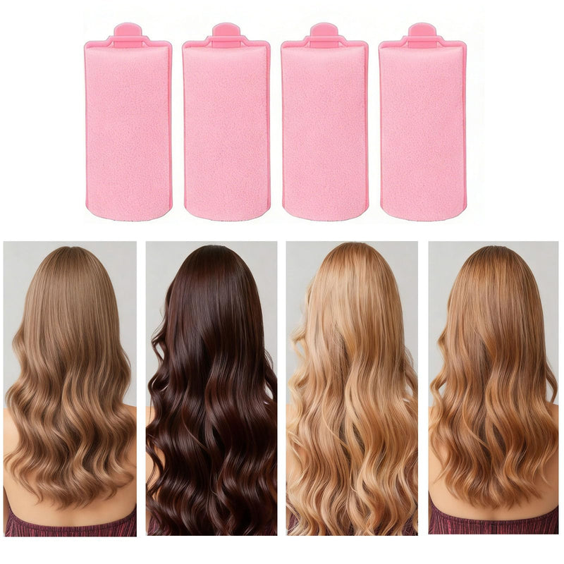 12 Pack Pink Foam Sponge Hair Rollers, Soft Sleep In Hair Curlers, Heatless Flexible Styling Tools for Natural Curls & Waves, Suitable for All Hair Types Home Salon Use