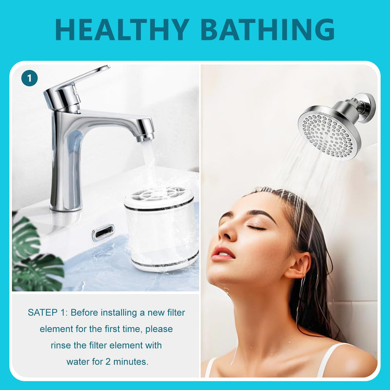Water Filter Compatible with Lucinn Pro Wall-mounted shower head. | Hard Water Remove Chlorine and Harmful Substances.and Dramatically Improves The Condition of Your Skin, Hair.3Pack.