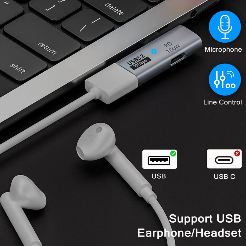 USB C to USB 3.2 OTG Adapter with 100W Charing, 2 in 1 USB C to USB Camera Adapter for iPhone 15, USB C OTG Adapter for iPhone 15, iPad Pro, Macbook to connect Camera, U Disk, Keyboard, Mouse