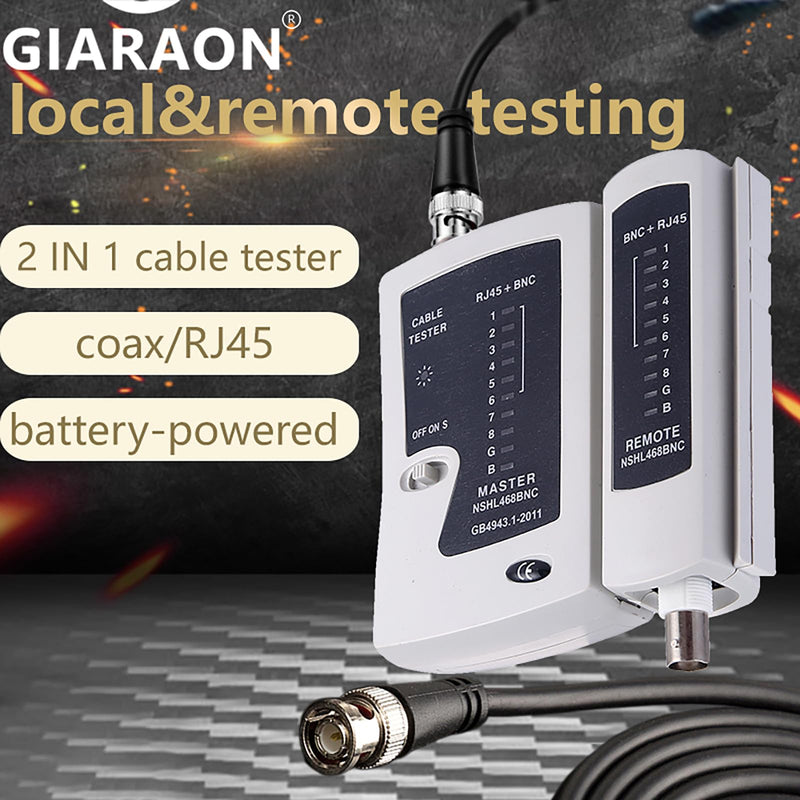 Coaxial Coax Cable Tester Portable BNC RJ59 RJ45 cat5 cat5e cat6 cat6a UTP Wire Test Tool Continuity Checker Ethernet Network Cable Tester