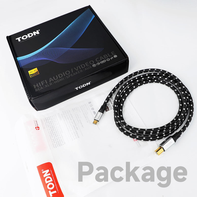 TODN Audiophiles USB Printer Cable Type C/USB C to USB 2.0 B High Speed Data Transfer DAC Cable (9.8ft/3m) 9.8ft/3m Type-C to USB B Pro