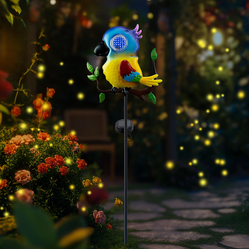 Parrot Solar Garden Lights Outdoor Waterproof, Christmas Metal Yard Decor Outdoor Solar Lights Decorative Stake for Pathway, Garden, Lawn, Patio, Driveway Blue