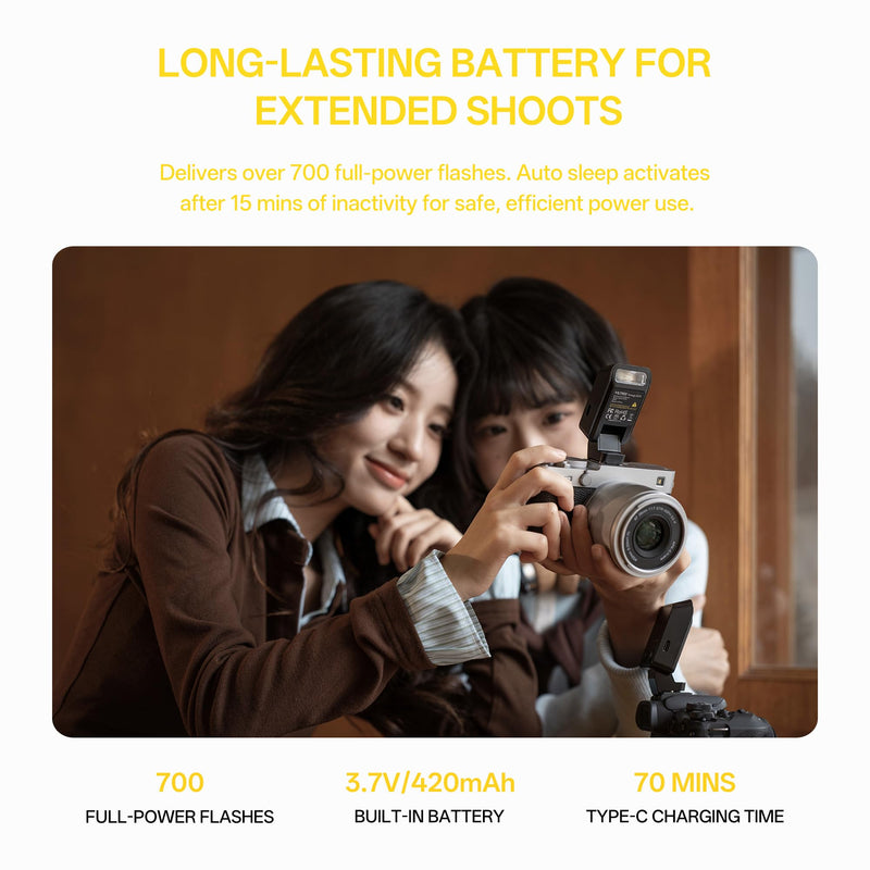VILTROX Z2 TTL Camera Flash, Foldable Camera Speedlite (for Canon) | TTL Flash, 52g Lightweight, 60mm Pop-Up Foldable, 5-Level Manual Power, USB-C Rechargeable Hot Shoe Speedlite With Diffuser for Canon