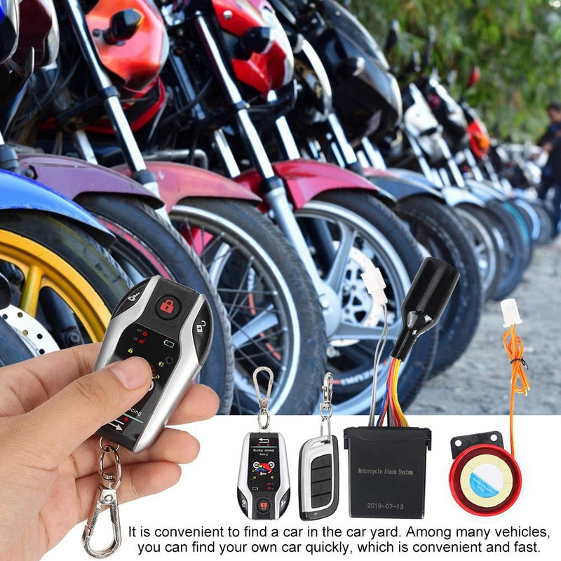 Acouto Motorcycle Alarm System Anti Theft,2 Way Remote Alarm Horn Security System with Engine Start Function for Motorcycle