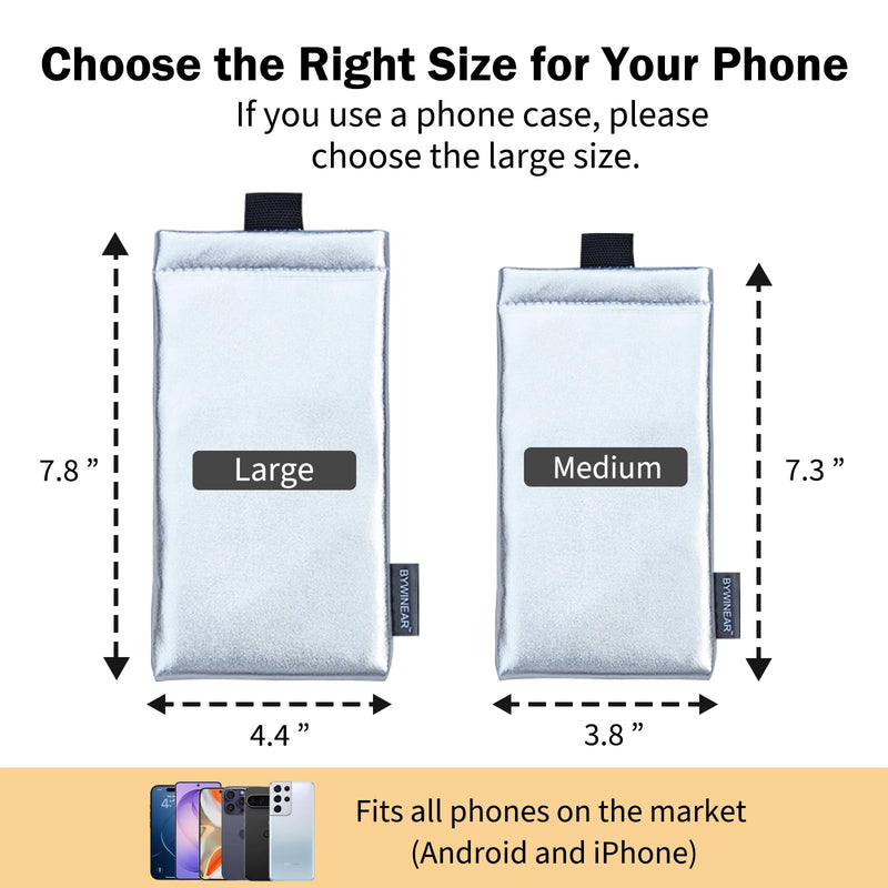 Thermal Phone Case,Prevent OVERHEATING in The Sun, Prevent Lower Temperatures to Extend Battery Life, for iPhone 15Pro/16/16Pro/17/17Pro/Samsung Galaxy and Similar Sized Phones (Silver, Medium) Silver