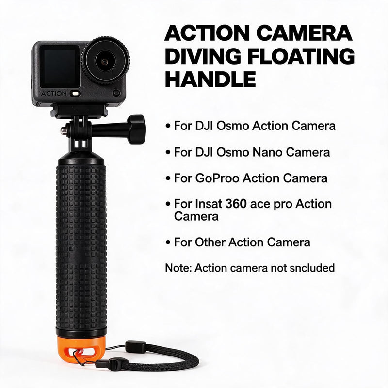 Floating Handle for DJI Osmo Action 6/5 Pro/4/3/2/Action Nano, Anti-Loss Floaty Stick, Waterproof Buoyancy Hand Grip for Diving, Surfing & Snorkeling