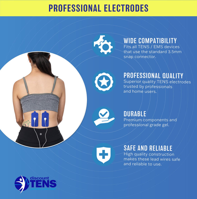 Discount TENS Brand - Premium HiDow Compatible TENS Unit Replacement Electrode Pads, 20 Pairs (40 XL Snap Electrodes) 2"x4" Reusable Self-Adhesive Pads for TENS EMS Muscle Stimulator Devices 20 Pair (40 Pads)