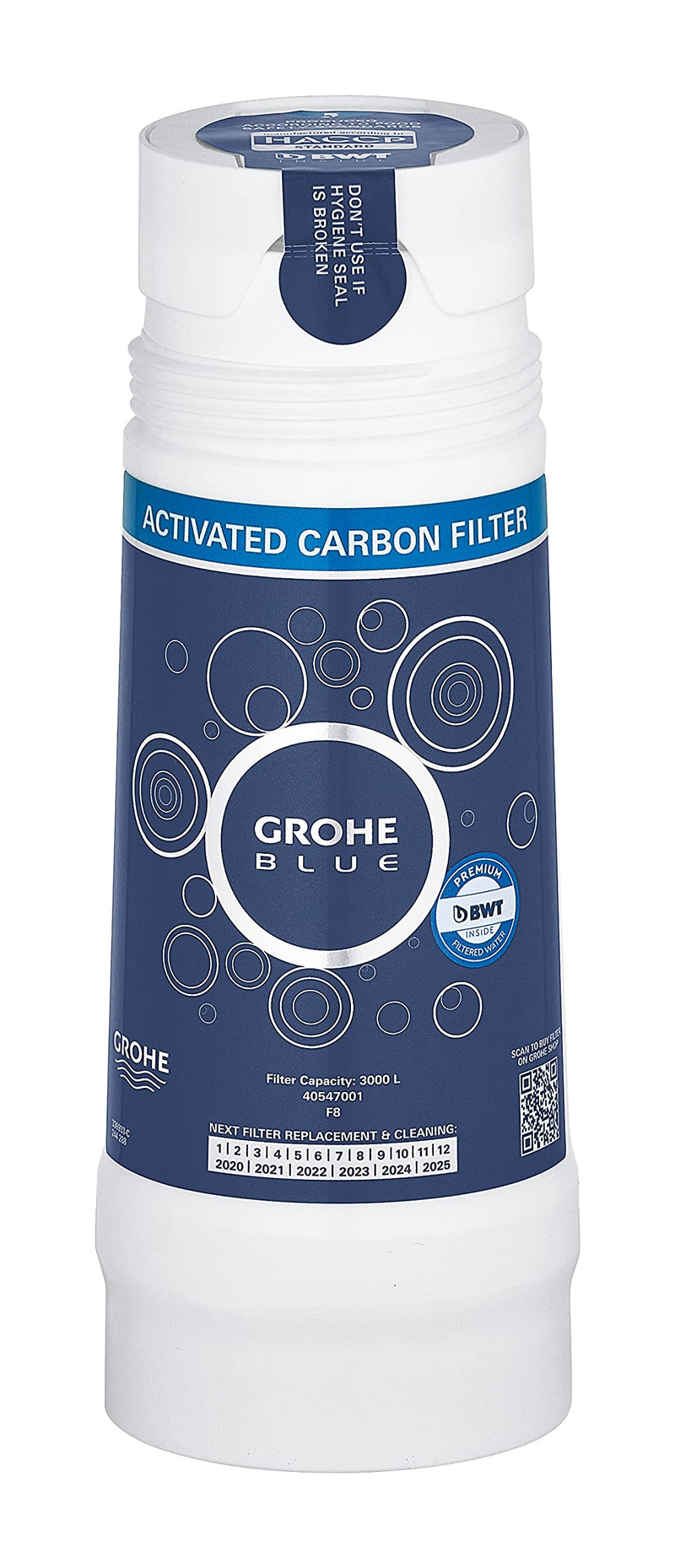 Grohe 40547001 Blue Active Carbon Replacement Water Filter 792.5 Gallon Capacity
