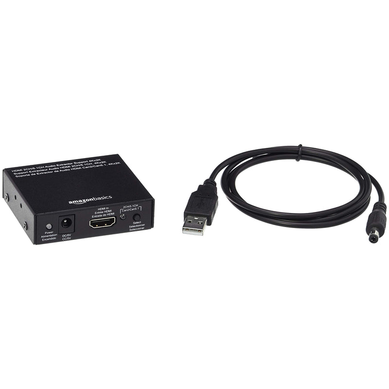 Amazon Basics 4K HDMI to HDMI and Audio Extractor Converter with SPDIF, Stereo Audio Output, Toslink Optical Audio for Apple TV, Fire TV, Fire Stick, Blu-Ray Players, Black