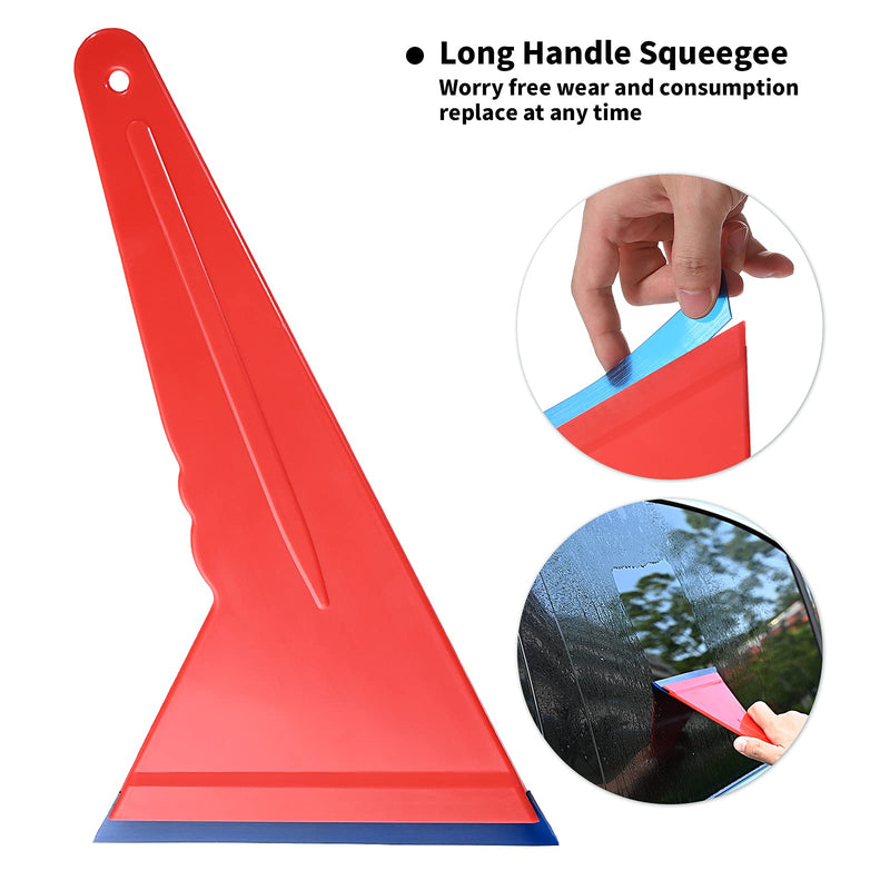 Vehicle Tint Squeegee PPF Tools Car Wrap Kit Corner Shank Scraper Window Water Wiper Knife Blade Cutter Car Paint Protective Film Wrapping Kit Window Tint Tools PPF Installation Kit