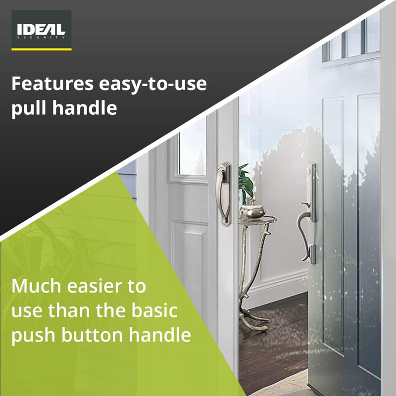 Ideal Security DX Pull Handle Replacement Set for Storm Door and Screen Door, Satin Silver