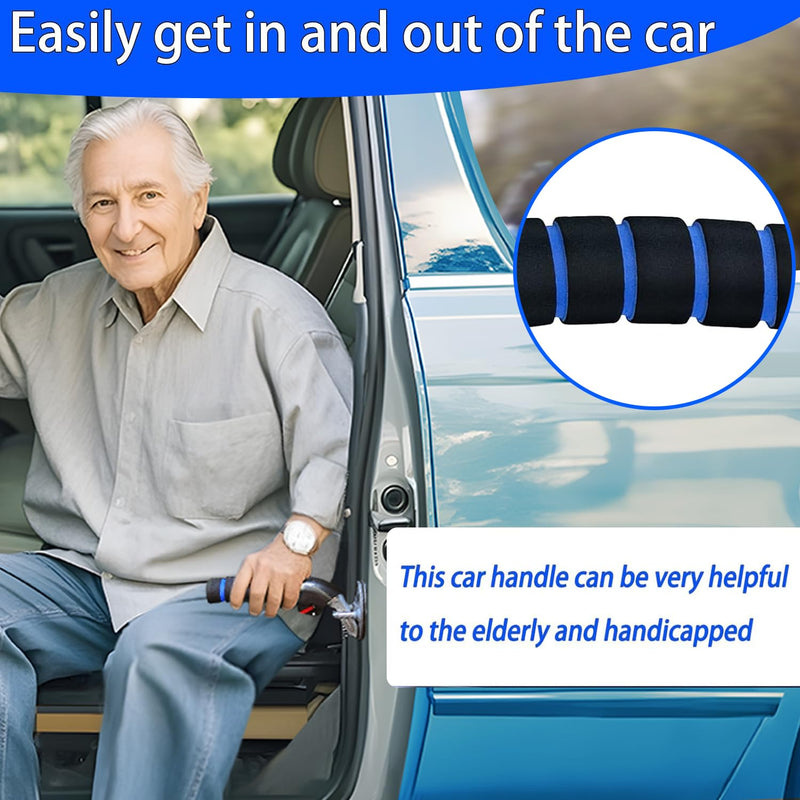 Car Door Handle for Elderly Car Assist Support Handle Multifunction Car Door Latch Bar for Seniors and Handicapped(Blue) Blue